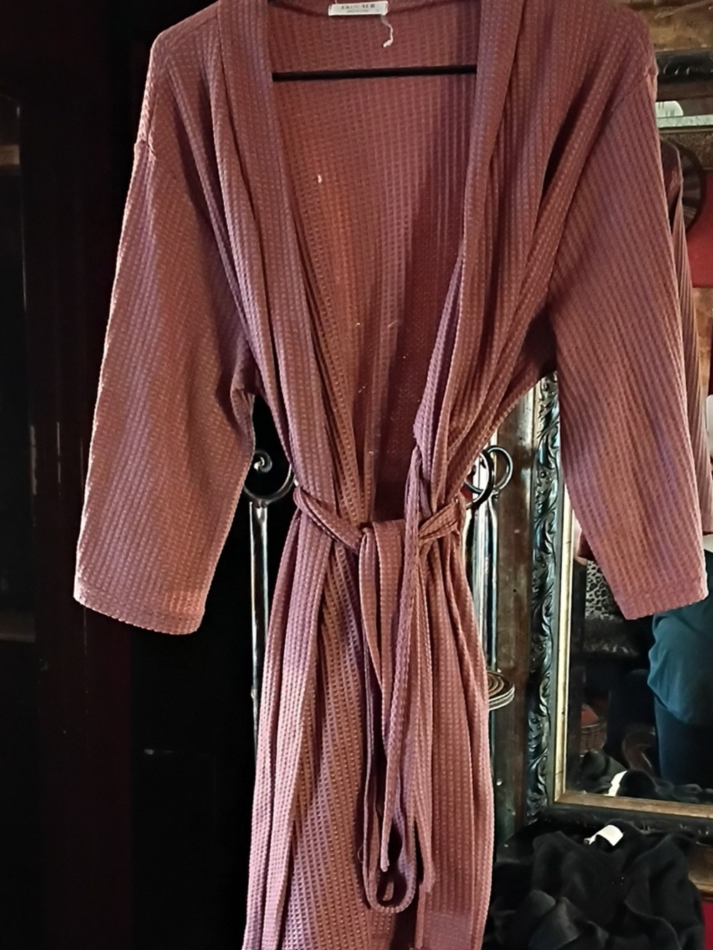 Women’s Waffle Style Duster Sweater- Mauve Pink